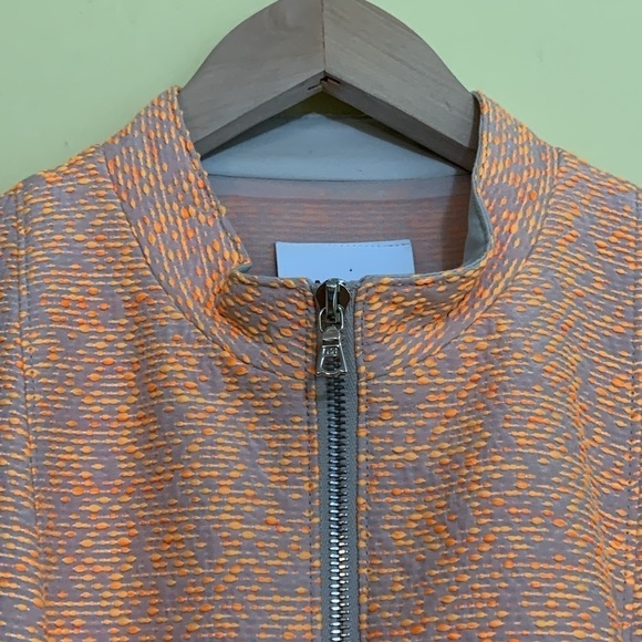 Akris Punto | Orange Zip Front Lined Pocket Fit & Flare Midi Sleeveless Dress 10 - Picture 14 of 17